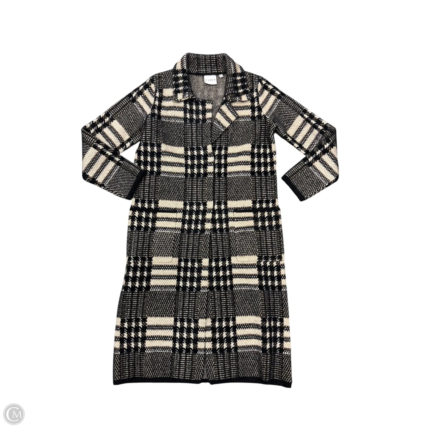 Coat Other By Cyrus Knits In Black & Tan, Size: S