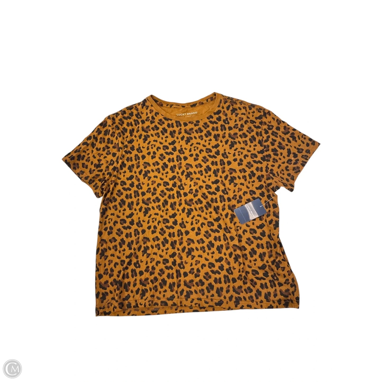 Top Short Sleeve By Lucky Brand In Leopard Print, Size: M