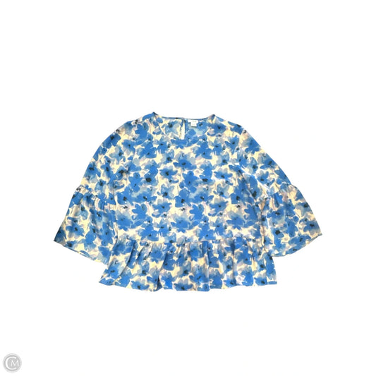 Blouse Long Sleeve By J. Crew In Floral Print, Size: M