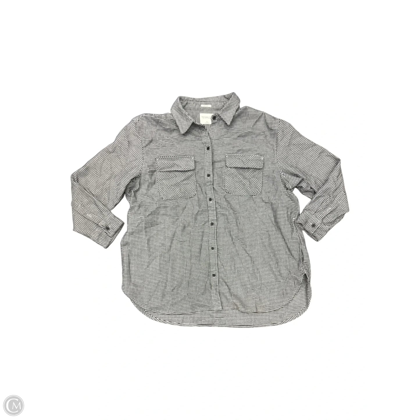 Blouse Long Sleeve By Abercrombie And Fitch In Black & White, Size: Xl