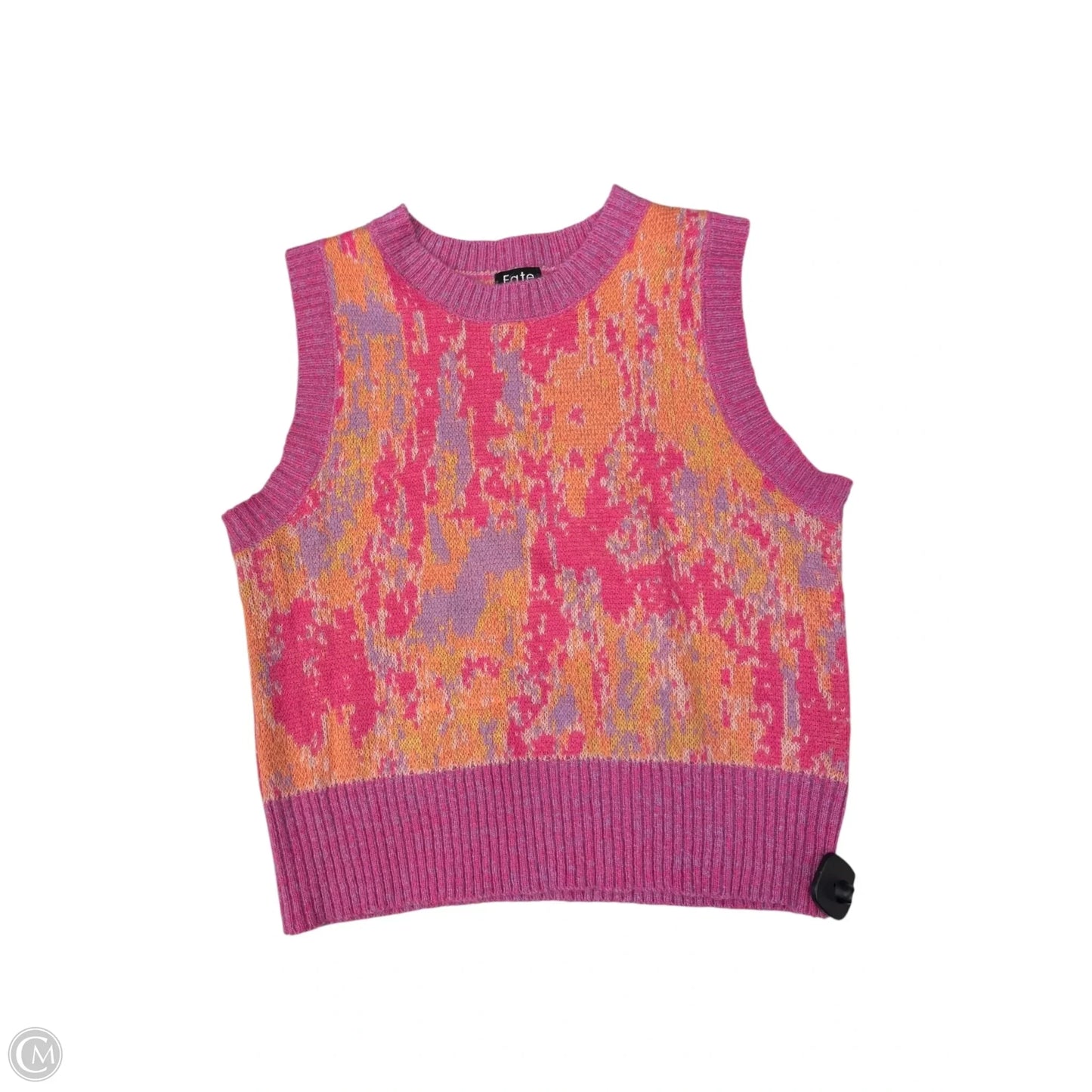 Vest Sweater By Fate In Pink, Size: L
