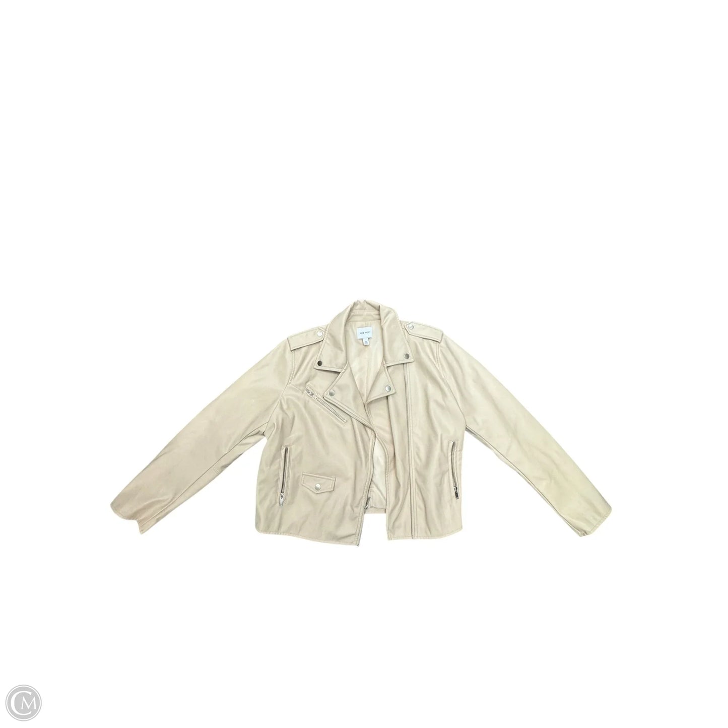 Jacket Moto Leather By Nine West In Tan, Size: Xl
