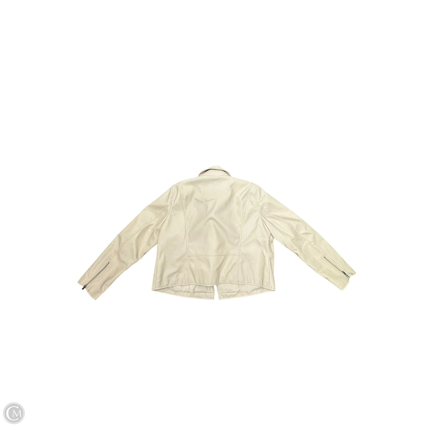 Jacket Moto Leather By Nine West In Tan, Size: Xl