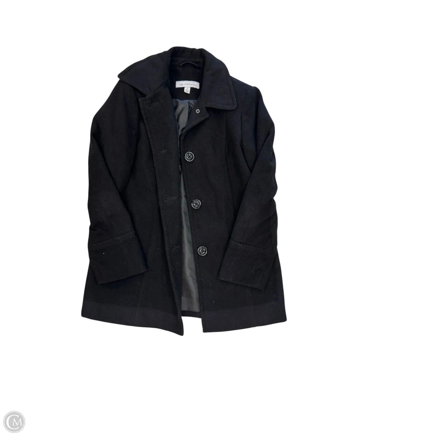 Coat Peacoat By Liz Claiborne In Black, Size: M