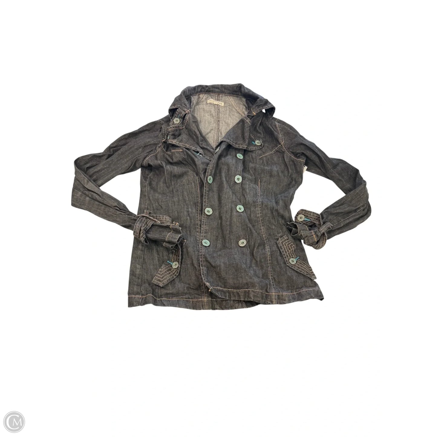 Jacket Denim By Clothes Mentor In Black, Size: L