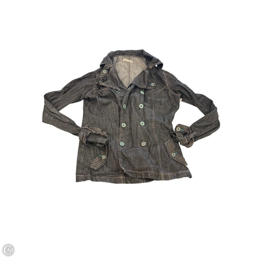 Jacket Denim By Clothes Mentor In Black, Size: L