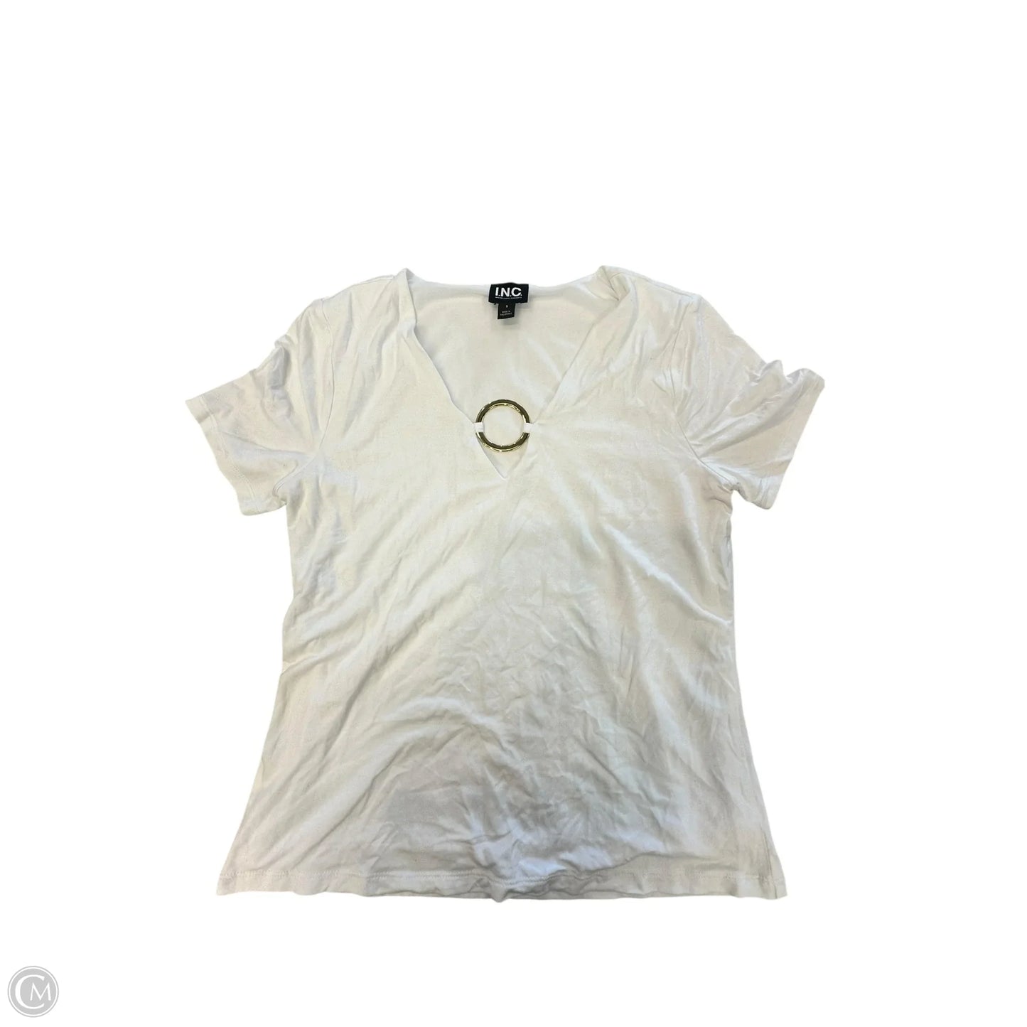 Top Short Sleeve By Inc In White, Size: S