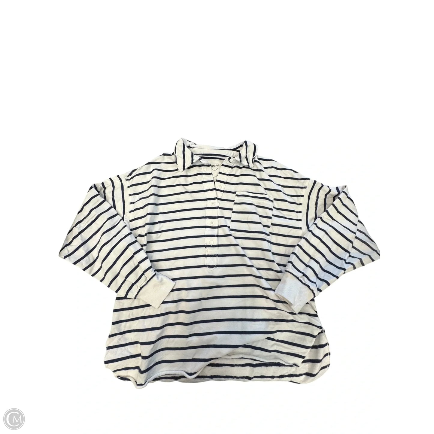 Top Long Sleeve By Aerie In Blue & White, Size: Xs