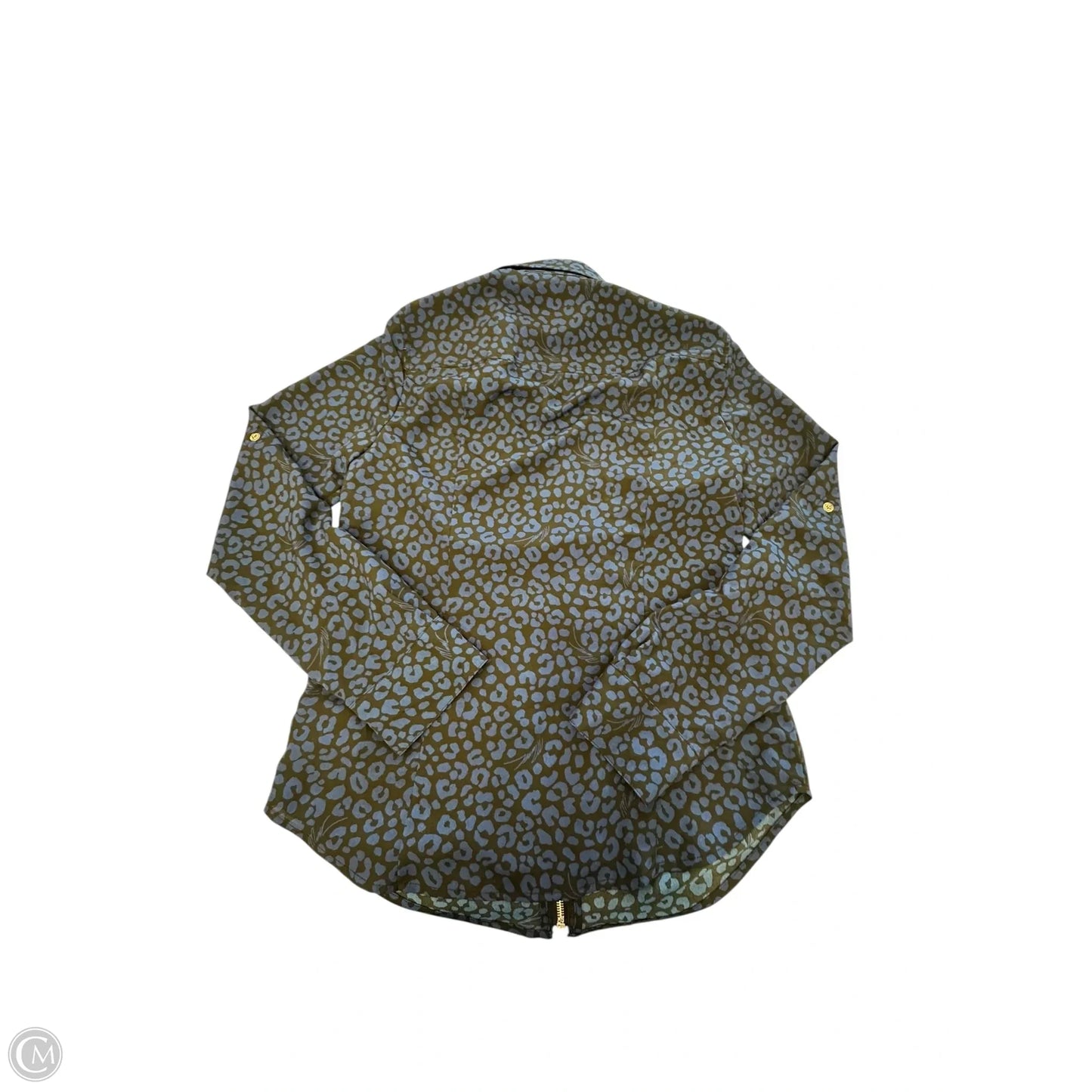 Blouse Long Sleeve By Michael By Michael Kors In Black & Blue, Size: S