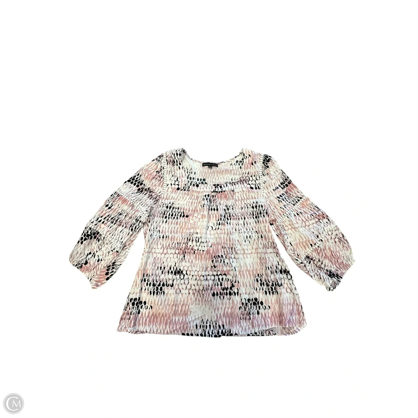 Top 3/4 Sleeve By Adrienne Vittadini In Pink, Size: L