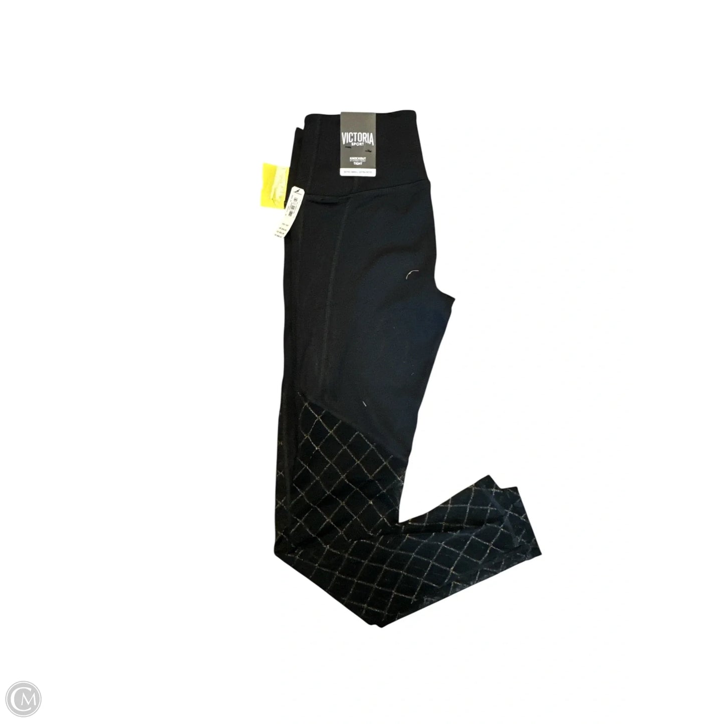 Athletic Leggings By Victorias Secret In Black & Gold, Size: Xs