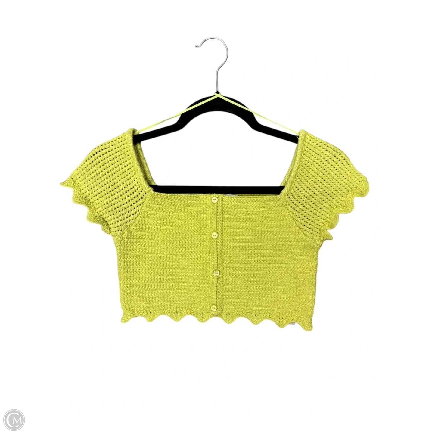 Top Short Sleeve By Zara In Green, Size: M