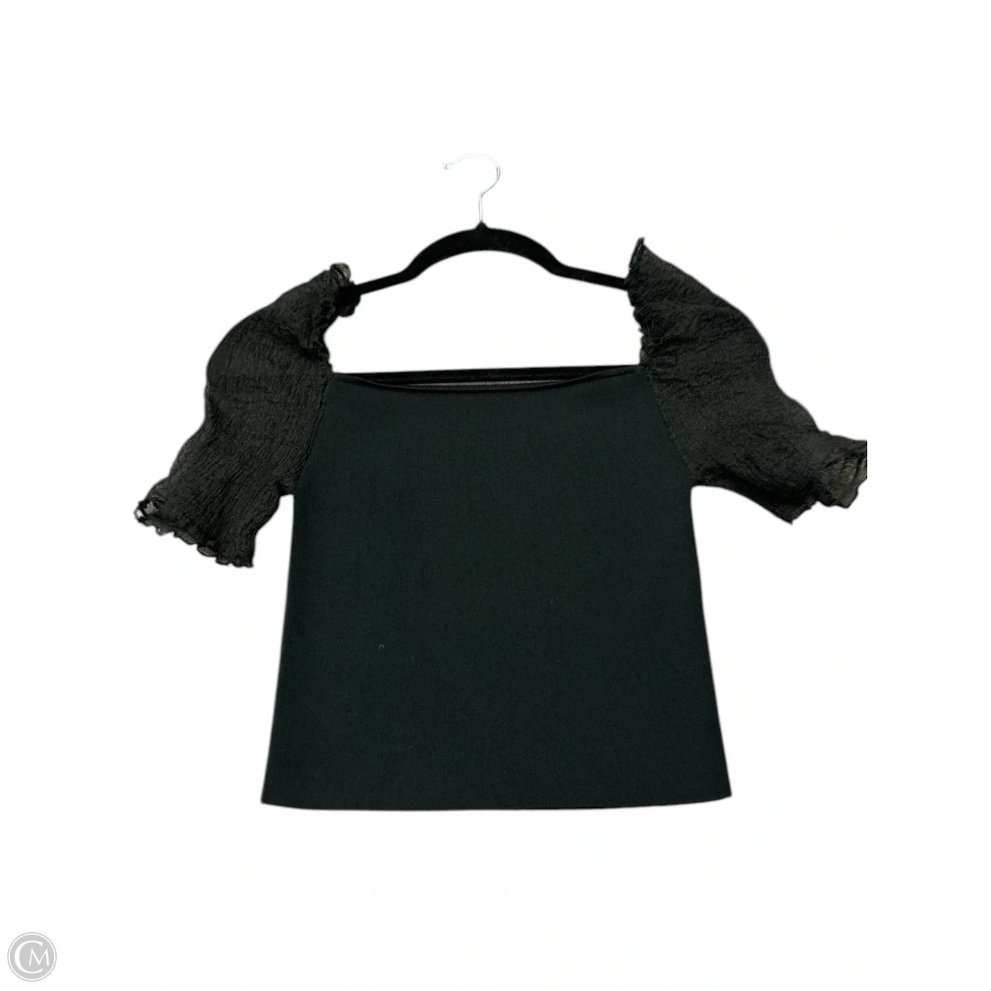 Top Short Sleeve By Zara Basic In Black, Size: M