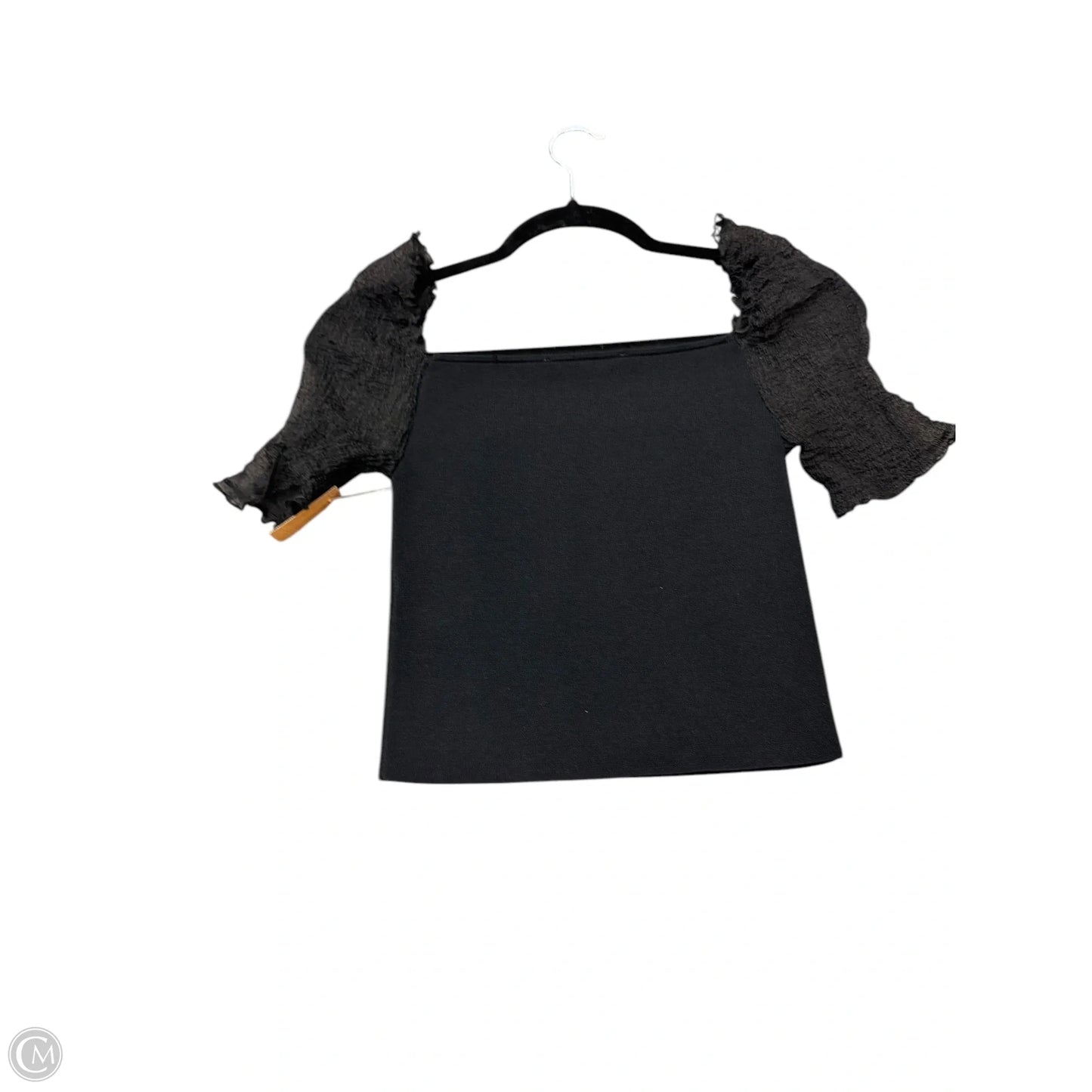 Top Short Sleeve By Zara Basic In Black, Size: M