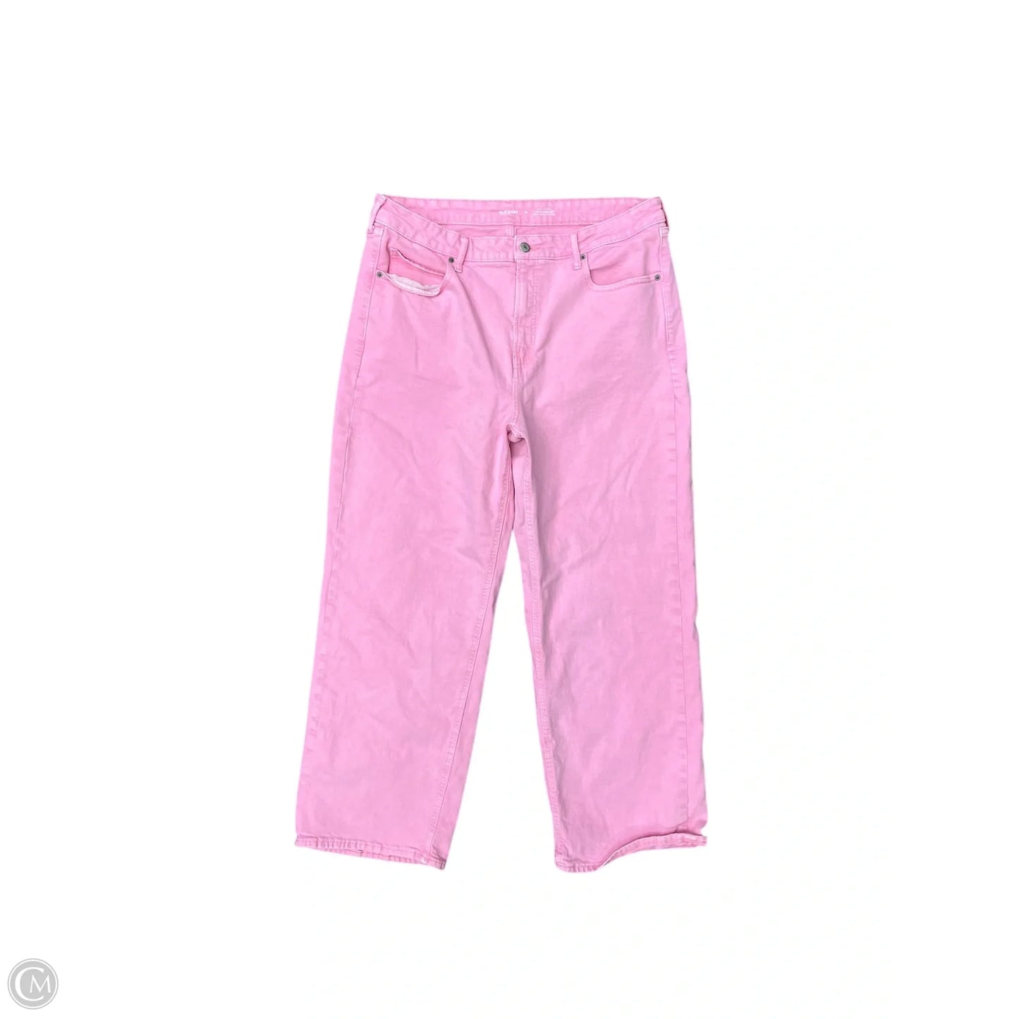 Jeans Wide Leg By Old Navy In Pink Denim, Size: 16