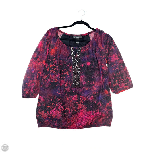 Blouse 3/4 Sleeve By Inc In Pink & Purple, Size: M