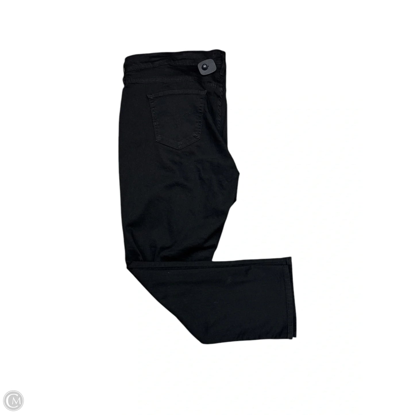 Jeans Straight By Levis In Black Denim, Size: 20