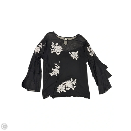 Blouse 3/4 Sleeve By Inc In Black, Size: 2x