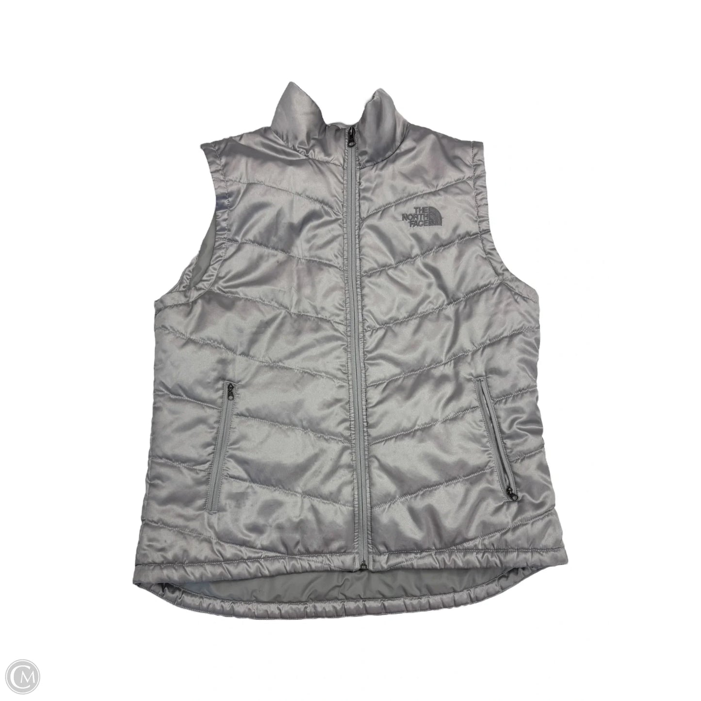 Vest Puffer & Quilted By The North Face In Silver, Size: L