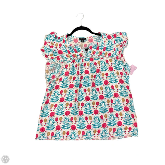 Blouse Short Sleeve By Ann Taylor In White, Size: Mp