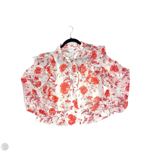 Blouse Long Sleeve By Maeve In White, Size: Xxs