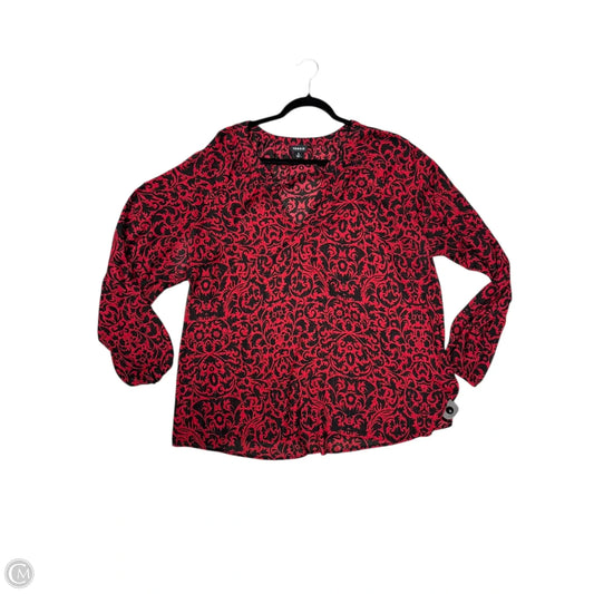 Blouse Long Sleeve By Torrid In Red, Size: 2x