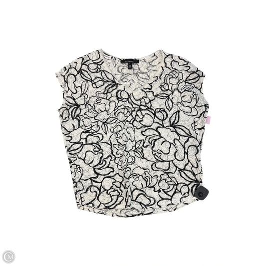 Top Short Sleeve By White House Black Market In Black & White, Size: S