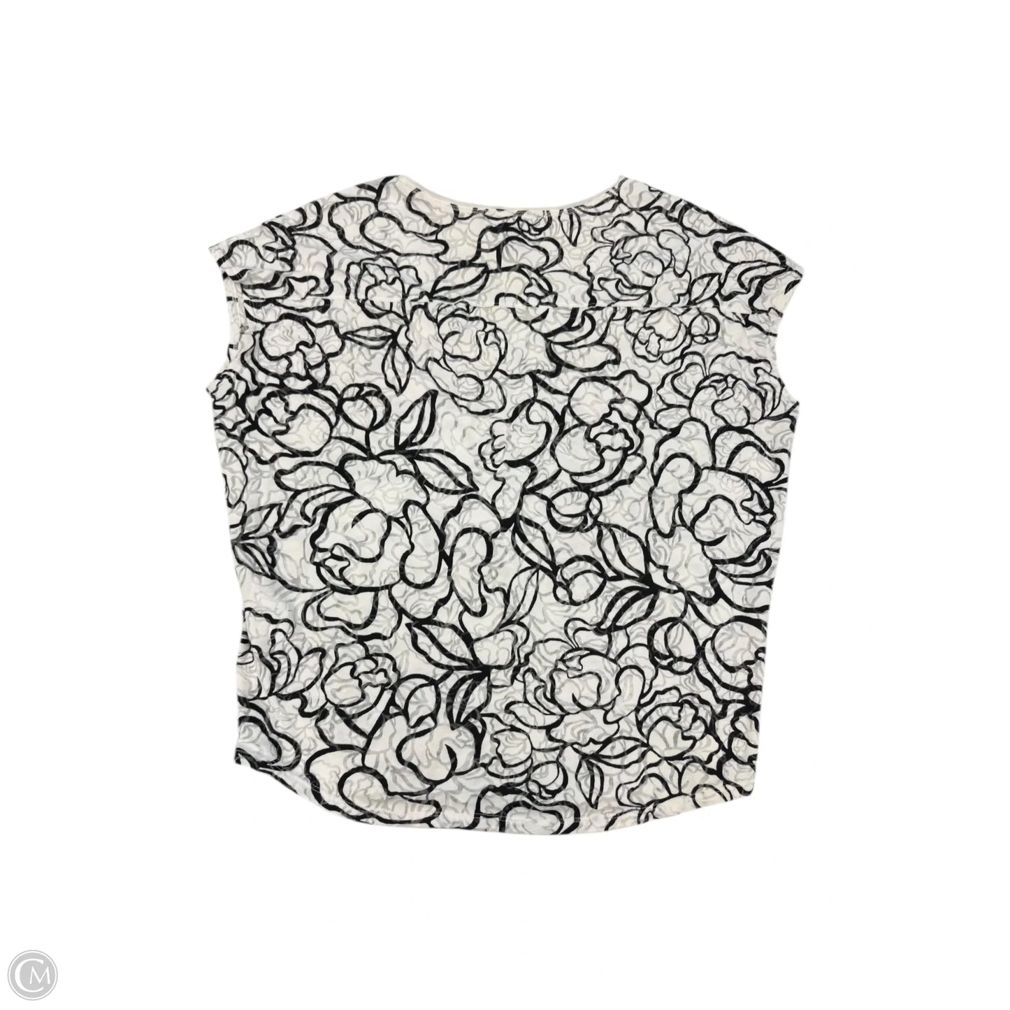 Top Short Sleeve By White House Black Market In Black & White, Size: S