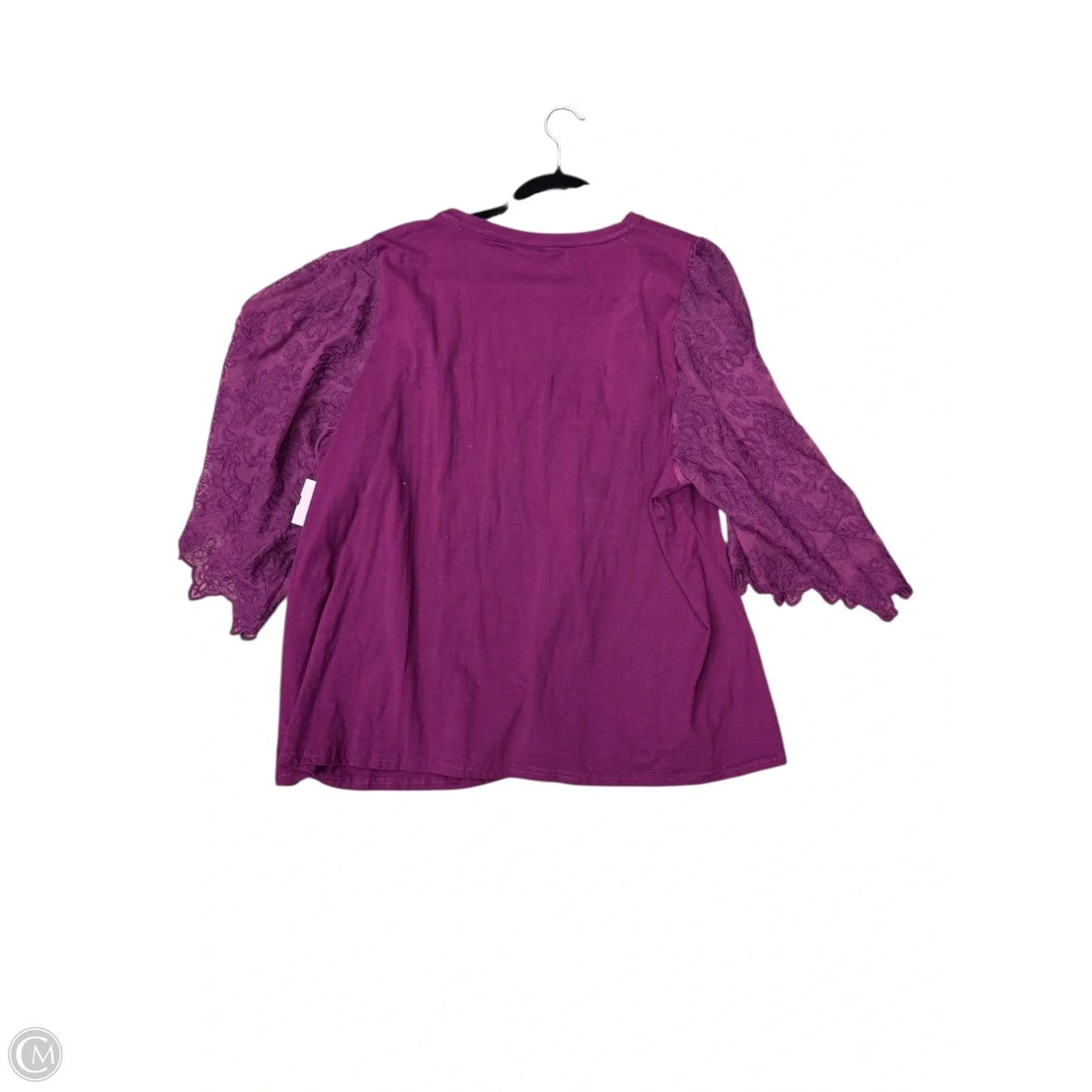 Top Short Sleeve By City Chic In Purple, Size: 2x