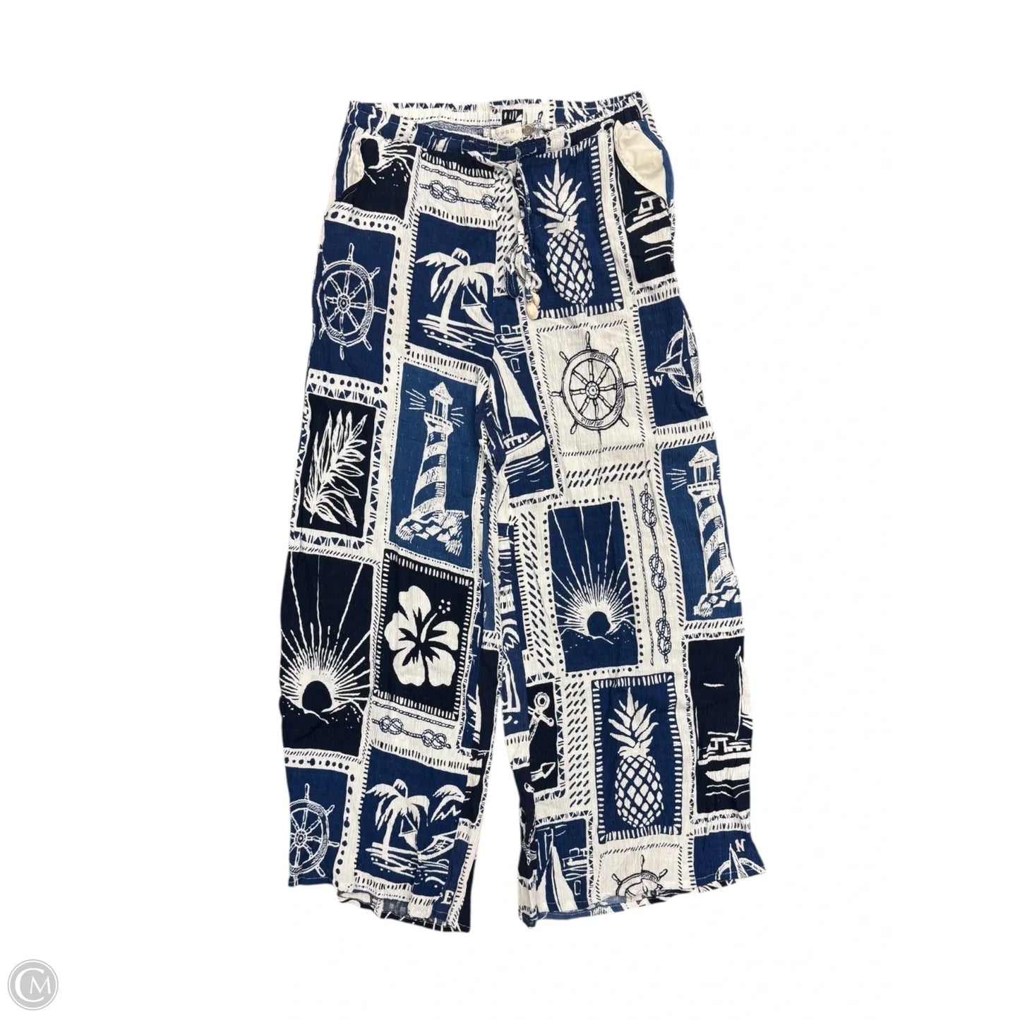 Pants Linen By Calypso St Barth In Blue, Size: 10