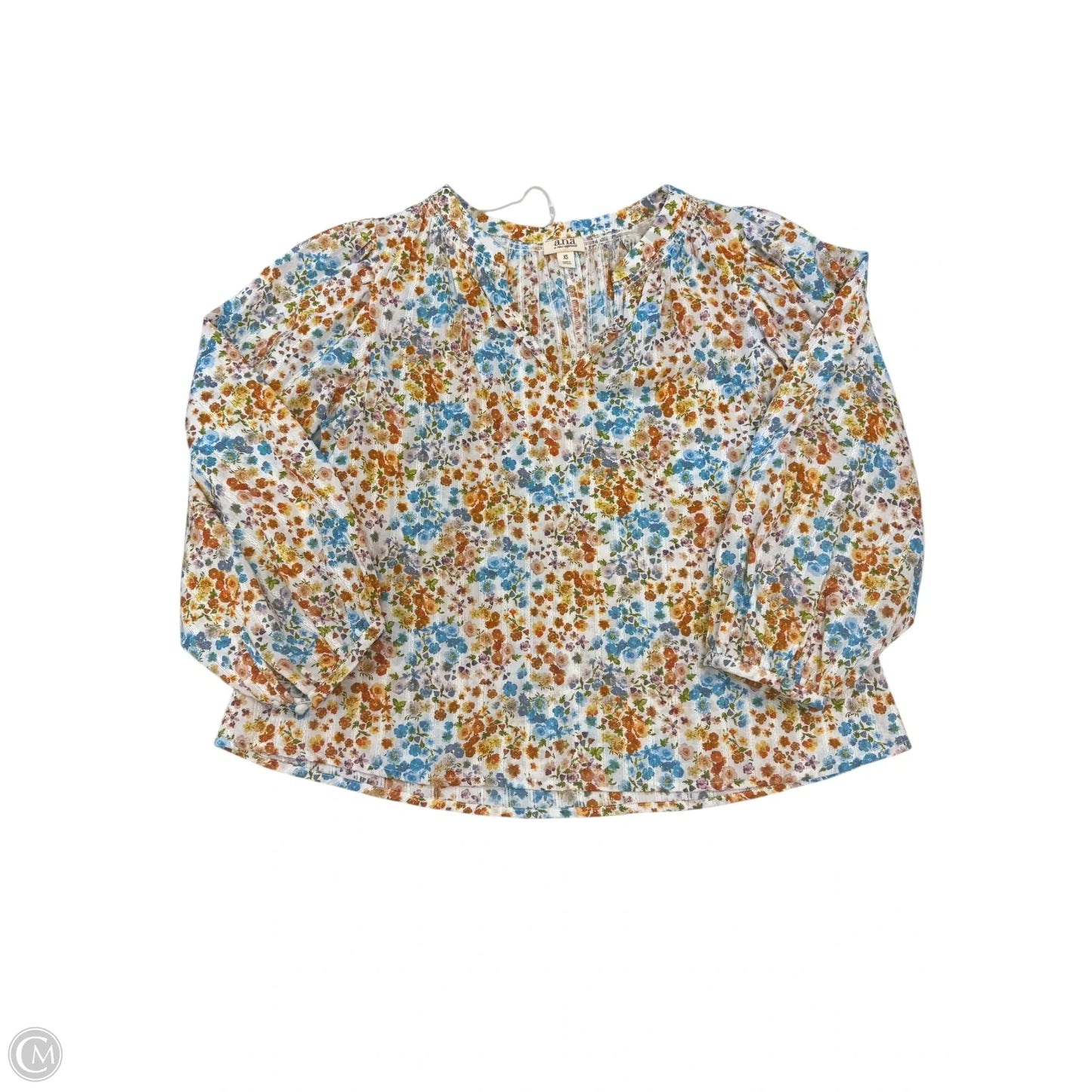 Blouse Long Sleeve By Ana In Floral Print, Size: Xs