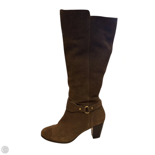 Boots Knee Heels By Giani Bernini In Taupe, Size: 9.5