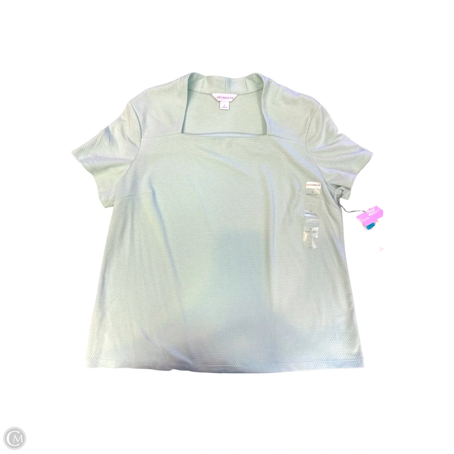 Top Short Sleeve By Liz Claiborne In Green, Size: L