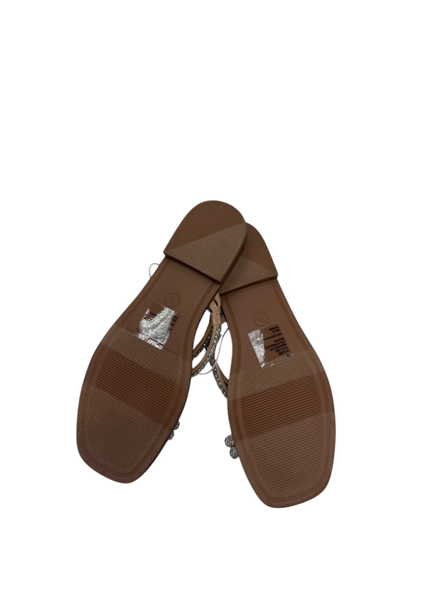 Sandals Flats By A New Day In Silver & Tan, Size: 7.5