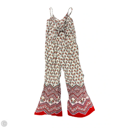 Jumpsuit By Clothes Mentor In Cream & Red, Size: 4
