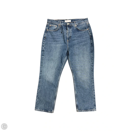 Jeans Straight By Top Shop In Blue Denim, Size: 14