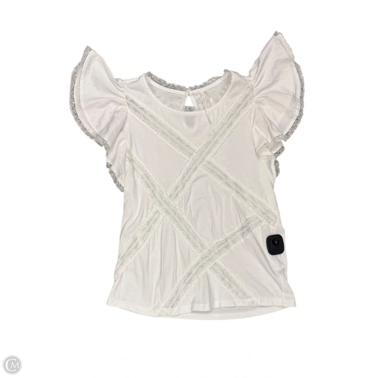 Top Short Sleeve By Anthropologie In White, Size: S