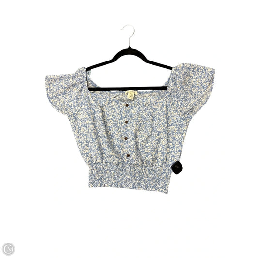 Top Short Sleeve By Monteau In Blue, Size: Xl