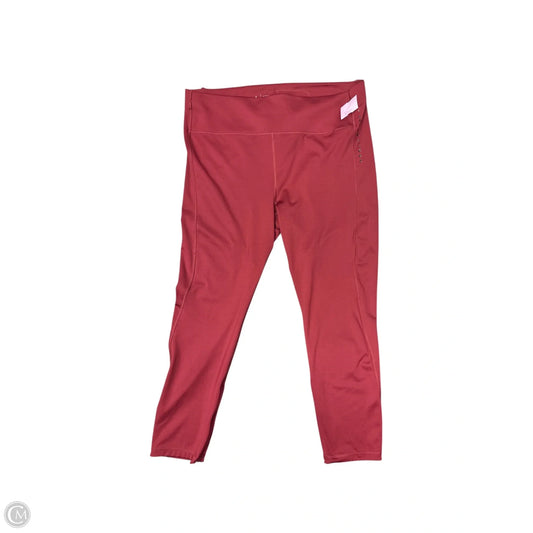 Athletic Leggings By Adidas In Red, Size: 2x