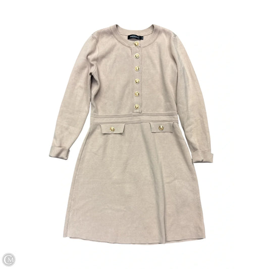 Dress Casual Midi By Clothes Mentor In Tan, Size: 4