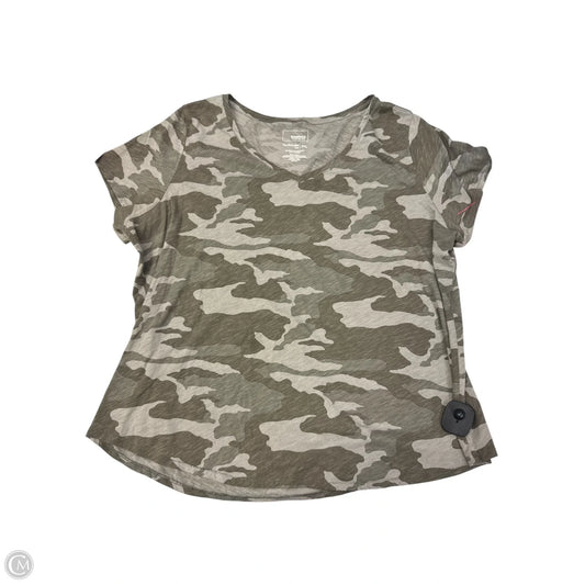Top Short Sleeve By Sonoma In Camouflage Print, Size: 1x