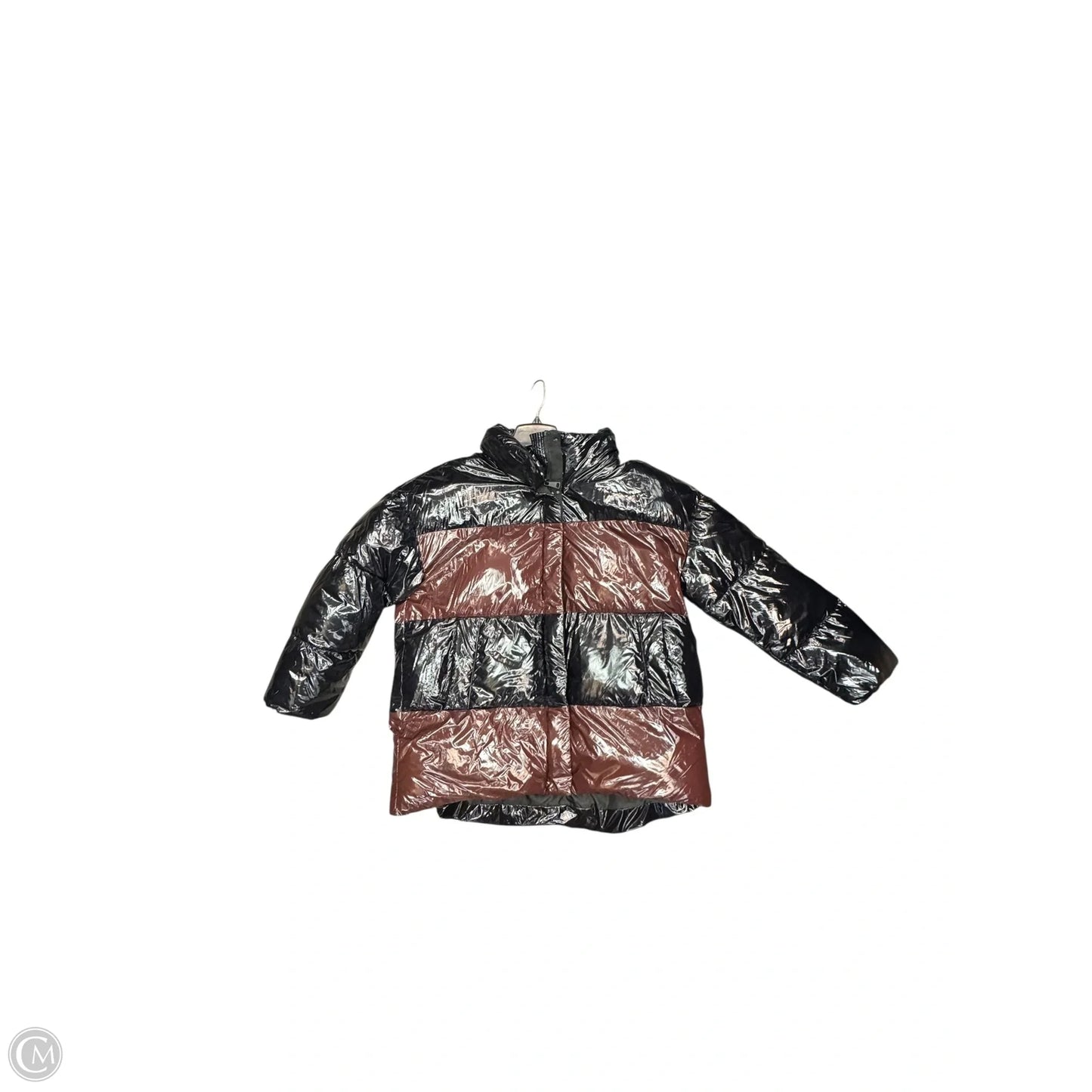 Coat Puffer & Quilted By Badgley Mischka In Black & Brown, Size: Xl