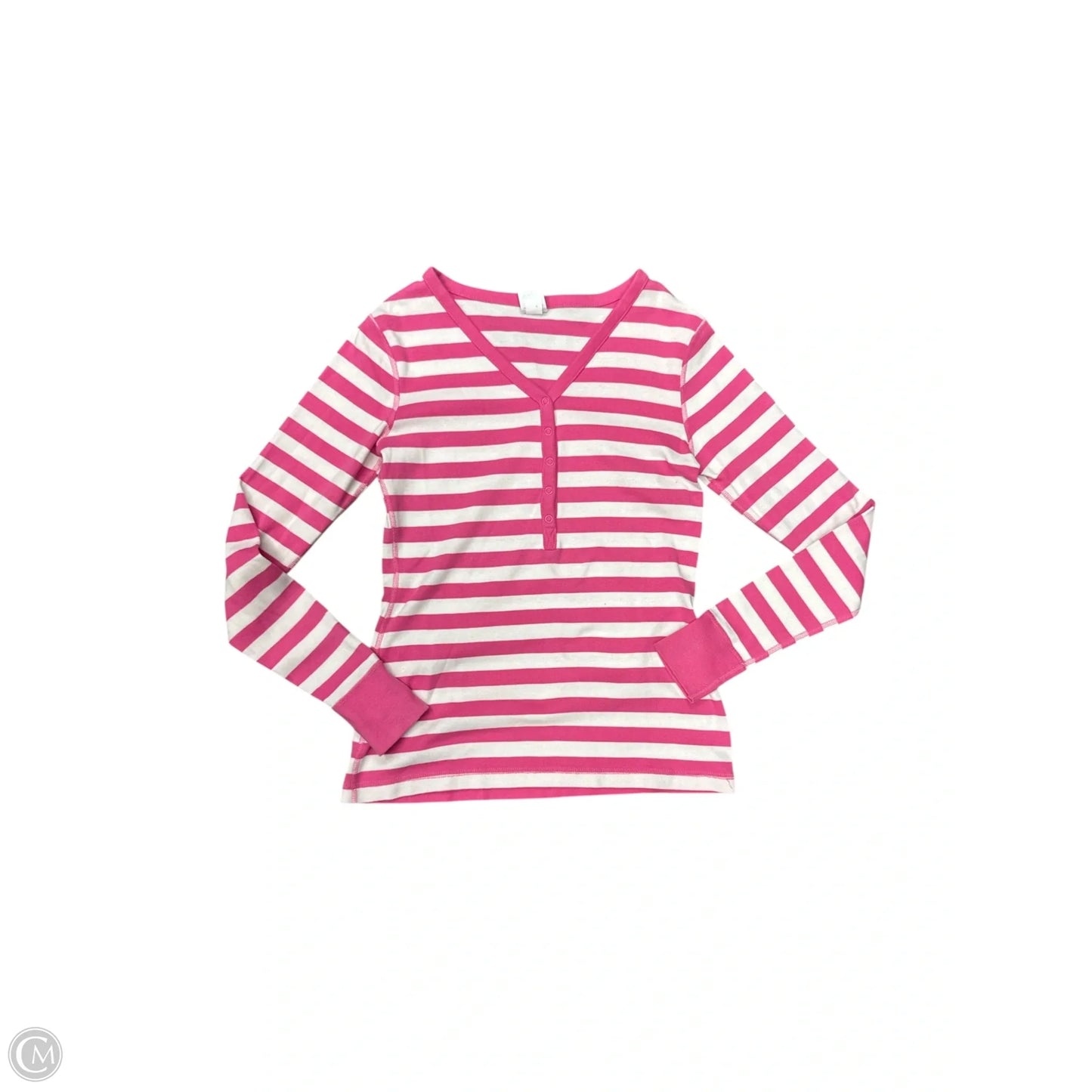Top Long Sleeve By Clothes Mentor In Pink & White, Size: S
