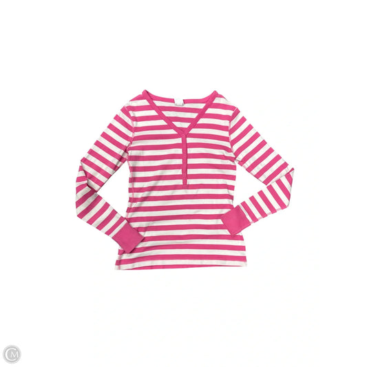 Top Long Sleeve By Clothes Mentor In Pink & White, Size: S