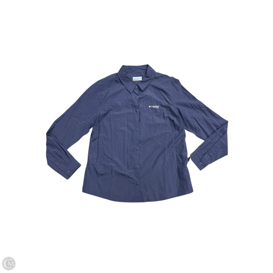Athletic Top Long Sleeve Collar By Columbia In Blue, Size: Xl