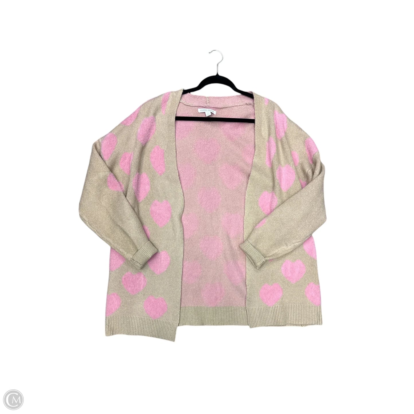 Cardigan By Clothes Mentor In Brown & Pink, Size: Xl