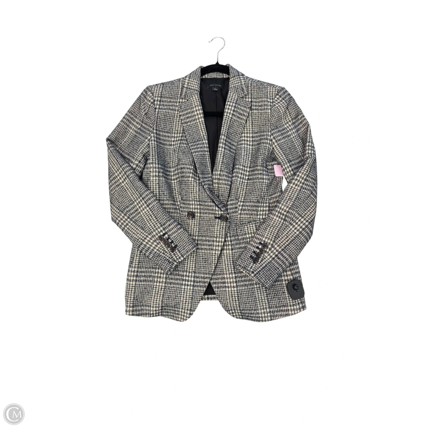 Blazer By Ann Taylor In Blue & Cream, Size: 0