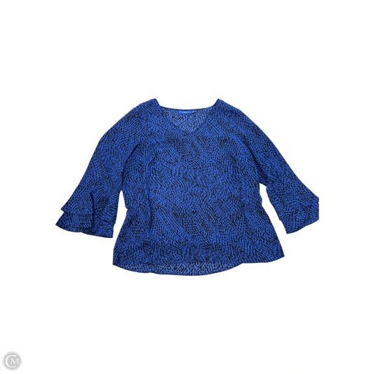 Top Long Sleeve By Apt 9 In Blue, Size: L