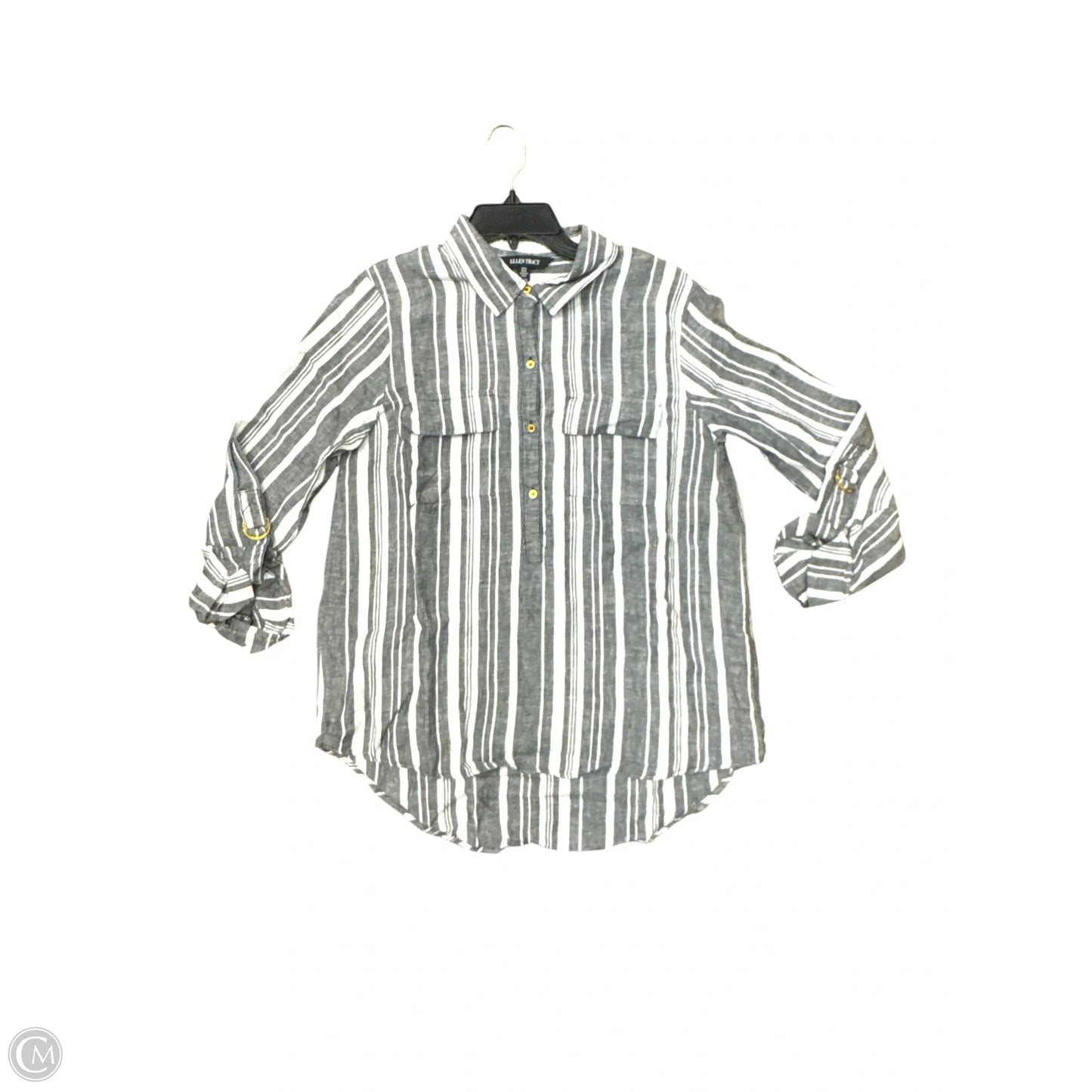 Top Long Sleeve By Ellen Tracy In Striped Pattern, Size: M