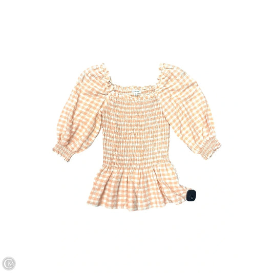 Blouse 3/4 Sleeve By Max Studio In Plaid Pattern, Size: S